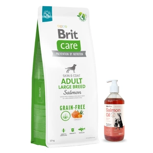 BRIT CARE Dog Grain-free Adult Large Breed Salmon 12kg + LAB V 500ml -5% billiger!!!