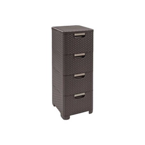 Curver Bücherregal mit Schubladen 4x14L STYLE dunkelbraun