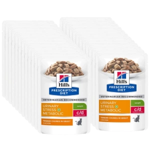HILL'S PD Prescription Diet Feline c/d Urinary Stress + Metabolic Chicken 24x85g Sachet