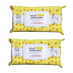 SalviettZOO XL - Hunde- und Katzenpflegetücher 2x40 Stück (Zitrone)