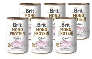BRIT MONO PROTEIN RABBIT 6x400g + Deckel für 400g-Dose GRATIS!