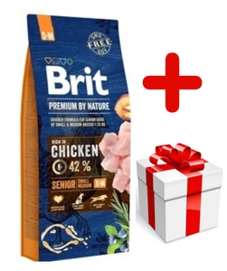 BRIT Premium By Nature Senior S+M 15kg + Überraschung für den Hund
