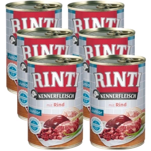 Rinti Kennerfleisch Junior Rind Nassfutter für Hunde - Rindfleisch 6x400g