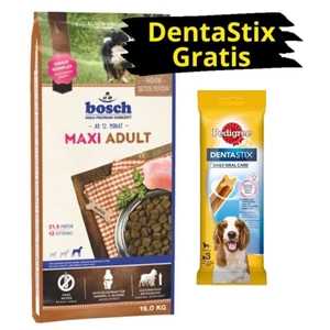 BOSCH Maxi adult 15 kg + PEDIGREE DentaStix GRATIS!