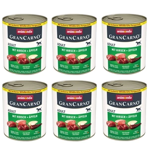 ANIMONDA GranCarno Adult Dog Geschmack: Hirsch + Apfel 6x800g