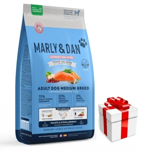 Marly & Dan Adult Dog Medium Breed Fresh Salmon Holistic & Hypoallergenic 12kg Trockenfutter + Überraschung für den Hund