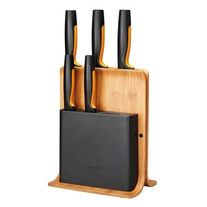 Fiskars Set mit 5 Messern im Bambusblock