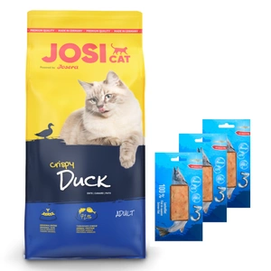 JOSERA JosiCat Crispy Duck 18kg + Love4Pet Lachsfilet 3x30g Lachsfilet
