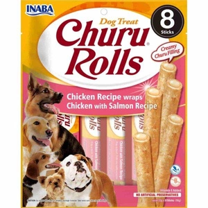 INABA Churu Rolls für Hunde  Huhn mit Lachs 8x12g