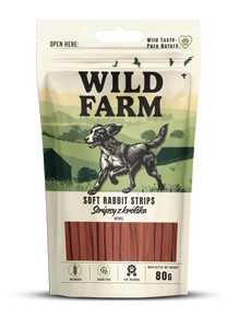 WILD FARM Kaninchenstreifen 80g Hundeleckerli