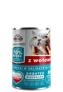 Frendi-Stücke in delikater Sauce mit Rindfleisch für Katzen 10x400g + 2x400g GRATIS!!!