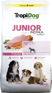 TROPIDOG Premium Junior L reich an Pute und Reis 12 kg