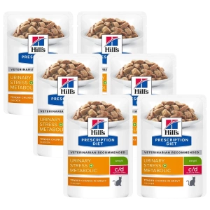 HILL'S PD Prescription Diet Feline c/d Urinary Stress + Metabolic Chicken 6x85g Sachet