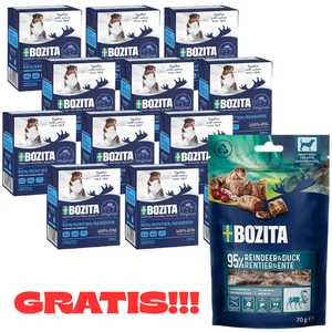 BOZITA Dog: Rentier in Gelee 12x370g + BOZITA Meaty Bites Rentier mit Ente Hundeleckerli 70g GRATIS!