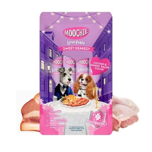 MOOCHIE Love Puree Chicken & Smoked Bacon 4x15g Hundeleckerli mit Hühner- und Räucherspeckgeschmack
