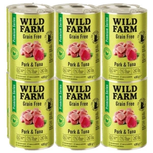 WILD FARM Premium getreidefreies Schweinefleisch und Thunfisch 12x400g - getreidefreies Katzenfutter