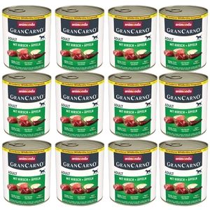 ANIMONDA GranCarno Adult Dog Geschmack: Hirsch + Apfel 12x800g