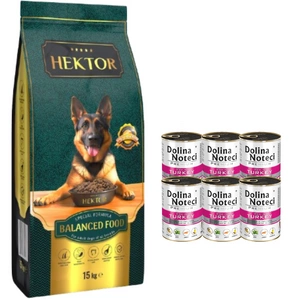 HEKTOR BALANCED Erwachsene 15kg + DOLINA NOTECI Premium reich an Truthahn 6x400g