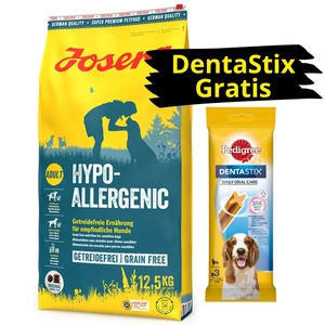 JOSERA Hypoallergen 12,5kg + PEDIGREE DentaStix GRATIS!