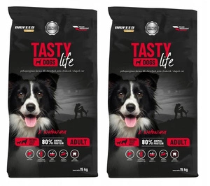 Hundefutter Tasty Dogs Life mit Rindfleisch 2x15 kg (mittlere und große Rassen)