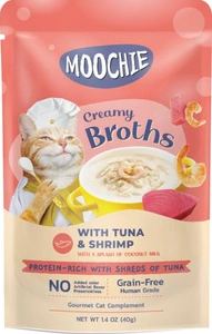 MOOCHIE Creamy Broths With Tuna & Shrimp Grain-Free 40g Cremige Brühe mit Thunfisch und Garnelen