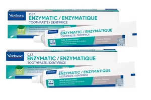 VIRBAC Zahnpasta mit Geflügelaroma zur enzymatischen Hunde Zahnpflege 2x70g