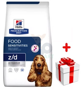 HILL'S PD Prescription Diet Canine z/d  Food Sensitivities 3kg+Überraschung für den Hund