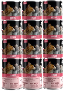 PetRepublic Stücke in Sauce mit Lachs (steril) 12 x 400g für Katzen