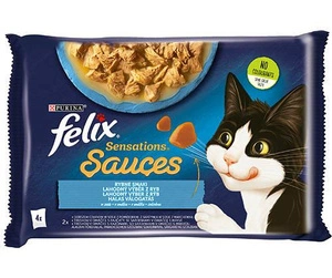 FELIX Sensations Fischaromen in Kabeljau- und Sardinen-Sauce 4x85g