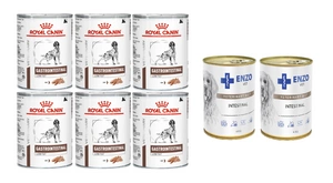 ROYAL CANIN Gastro Intestinal Low Fat LF22 6x420g + ENZO VET Darm-Diät mit Erkrankungen des Verdauungstraktes mit Lamm für Hunde 2x400g