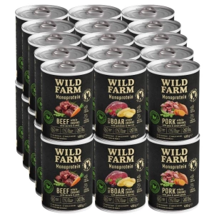 Wild Farm Monoprotein MIX 30x400g hypoallergenes Hundefutter