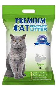 Premium-Katzenklumpstreu aus Bentonit - Apfel für Katzen 5L