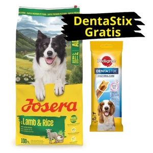JOSERA Lamb & Rice 12,5kg + PEDIGREE DentaStix GRATIS!