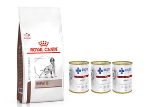 ROYAL CANIN Hepatic HF 16 12kg + ENZO VET Hepatic 3x400g