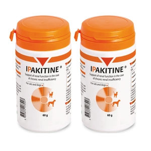 VETOQUINOL Ipakitin 2x60g für Katzen und Hunde zur Verbesserung der Nierenfunktion