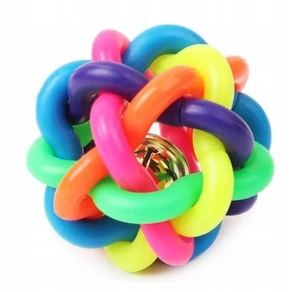 NUXIE Hund Kauspielzeug Gummiball geflochtene Glocke 6cm