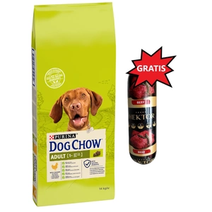 PURINA Dog Chow Adult Chicken 14kg + Hektor 900g GRATIS!