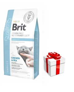 Brit gf veterinärmedizinische Diäten Katze Fettleibigkeit 5kg + Überraschung für den Hund