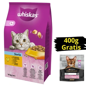 WHISKAS Sterile 14 kg - Trockenfutter für ausgewachsene Katzen nach der Kastration, mit leckerem Huhn
