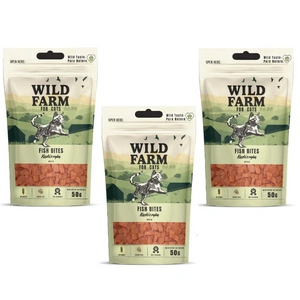 WILD FARM Fischstückchen 3x50g Leckerbissen für Katzen