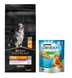 Purina Pro Plan Opti'Age Medium & Large Adult 7+ mit Huhn 14 kg + Purina Dentalife GRATIS!