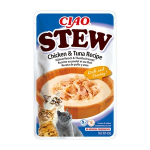 INABA Cat Ciao Stew - Cremiges Katzenfutter mit Huhn- und Thunfischgeschmack 40g
