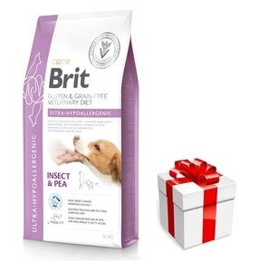 BRIT GF Tiernahrung Hund Ultra-Hypoallergen Insekt 12kg  + Überraschung für den Hund