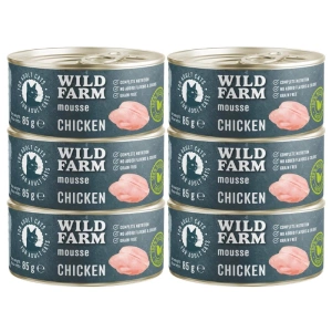 WILD FARM Mousse Huhn 6x85g - getreidefreies Mousse für Katzen