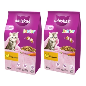 WHISKAS Junior 2x14 kg - Trockenfutter für Kätzchen, mit leckerem Huhn