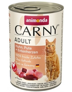 Animonda Cat Carny Adult Huhn, Pute i Entenherzen 400g