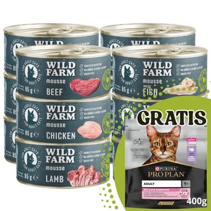 WILD FARM Mousse MIX12x85g - getreidefreie Mousse für Katzen