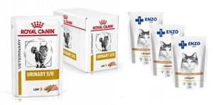 Royal Canin VET DIET Urinary S/O Frischebeutel Katze 12x85g - Loaf + ENZO VET Urinary 3x100g