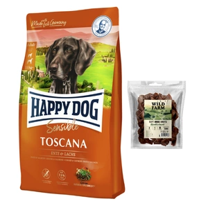 Happy Dog Supreme Toscana 12,5kg + WILD FARM Entenknoten 500g Hundeleckerli