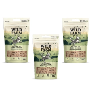 WILD FARM soft strips Lachs mit Taurin 3x50g Katzenleckerli